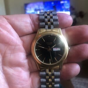Pulsar Two-Tone Gold and Black Watch